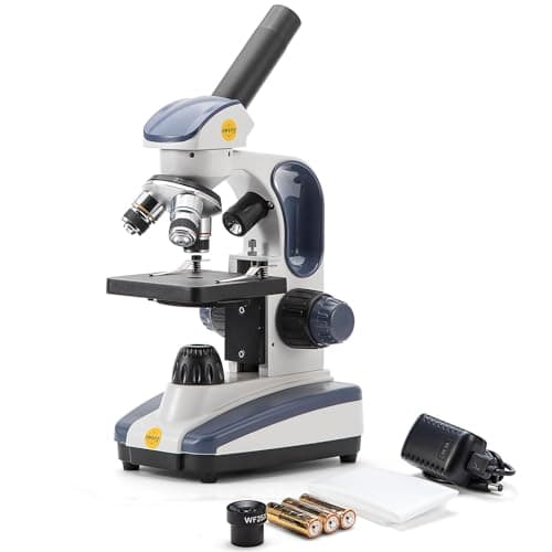 Image of Swift Compound Microscope SW200DL for Kids and Students,40X-1000X, Dual Light, Precision Fine Focus, Wide-Field 25X Eyepiece and Cordless Capability for Beginner