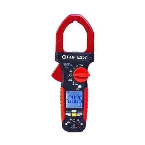 Image of TIS E257 Elite Digital Clamp Meter, 1000A TRMS AC/DC, AmpTip Jaws, LCD Display, VFD-V & Hz Functions