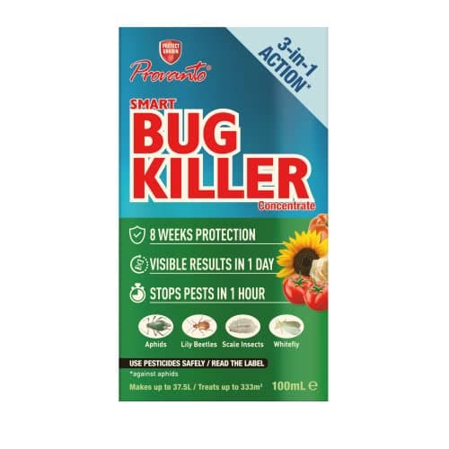 Image of Provanto - Smart Bug Killer Concentrate - Longer Lasting, Visible Results in 24 Hours - Garden Care, Plant Protection, Concentrate Insecticide, Use Indoor & Outdoor on Flowers, Fruit & Veg - 100ML