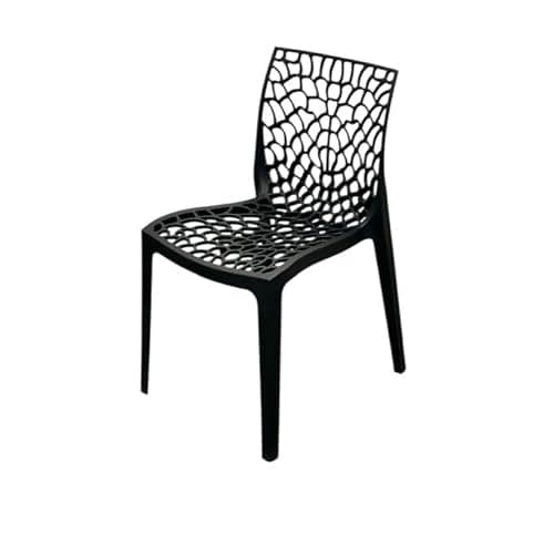 Image of BE Furniture Black Designer Garden Chairs, Black Plastic Stacking Chairs, Deluxe Plastic Patio Chair