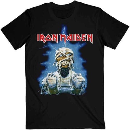 Image of Iron Maiden Eddie World Slavery Tour Album Artwork Back Print Cotton T-Shirt Black M