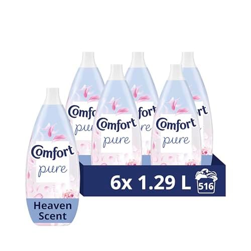 Image of Comfort Pure Heaven Scent Softener with CrystalFresh Technology Fabric Conditioner for Sensitive Skin 86 washes(1.29 L) - Case pack of 6