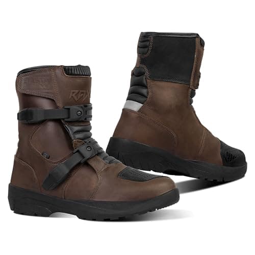 Image of New Motorbike Adventure Boots Basta V2 Genuine Leather Motorcycle Waterproof Off Road On Road Men Women Shoes CE Approved (Brown, uk_footwear_size_system, adult, men, numeric, medium, numeric_13)