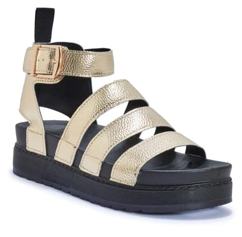 Image of LADIES WOMENS FLATFORM GLADIATOR PLATFORM CHUNKY SOLE STRAPPY SUMMER SANDALS