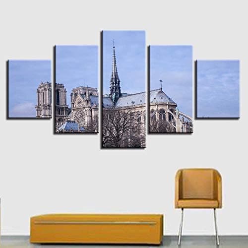 Image of 5 Pieces Wall Canvas Urban Art Landscape 5 Panels Canvas Prints Image Artwork Painting Wall Pictures For Living Room Hotel Restaurant Office Home Decor Poster Wall Art Mural M/Without Frame 100 X 5