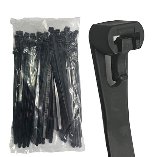 Image of EzySup Reusable Zip Ties Heavy Duty for Outdoor Use,200mm x 7.6mm,90 Pieces,Black
