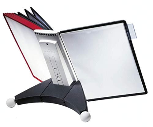 Image of Durable Sherpa Desk Unit 10 Complete, 10 Panels - Black and Red