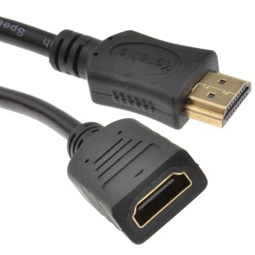 Image of kenable HDMI Extension Cable High Speed with Ethernet Male to Female 1080p 4K Gold Plated 3m Black