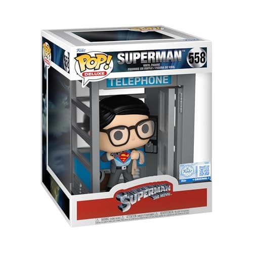 Image of Funko Pop! Deluxe: DC Comics - Superman With Booth - Amazon Exclusive - Collectable Vinyl Figure - Gift Idea - Official Merchandise - Toys for Kids & Adults - Movies Fans