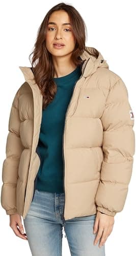 Image of Tommy Jeans Men’s Essential Warm Down Jacket, Beige (Gentle Gold), XXL_Plus