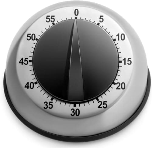 Image of Loud Kitchen Timer for Cooking, No Batteries Required Manual Magnetic Timer - Classical Cooking Timer - Stainless Steel Body - Mechanical Desk Manual Timers - Magnetic Clock Backing, Countdown Alarm