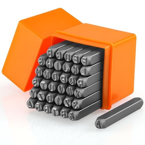 Image of Starvortex 36Pcs Metal Letter Stamps Kit, 4mm Durable Carbon Steel Letter Punch Set for Metal (A-Z, 0-9, &), Number and Symbols Leather Stamping Tools Punch for Wood Plastic Leather