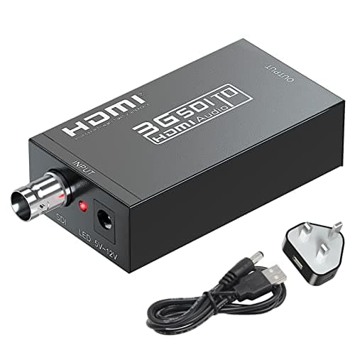 Image of SDI to HDMI Converter, 1080p HD / 3G / SD to HDMI Video Audio Converter, BNC to HDTV Adapter for Camera Monitor Projector