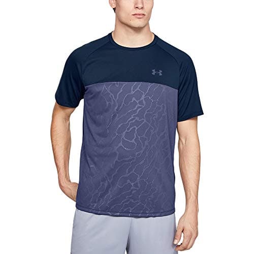 Image of Under Armour Men's Tech 2.0 Emboss Short-Sleeve Training Workout T-Shirt, Academy Blue (408)/Blue Ink, Medium