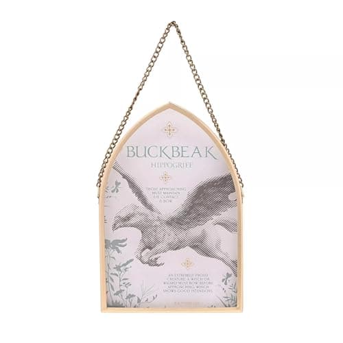 Image of Warner Bros Harry Potter Buckbeak Hippogriff Magical Creatures Arch Plaque with Chain Hanger, Glass Wall Decoration