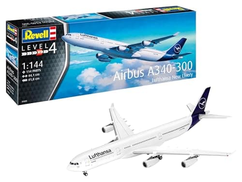 Image of Revell 03803 A340-300 Lufthansa New Livery 1:144 Scale Unbuilt/Unpainted Plastic Model Kit