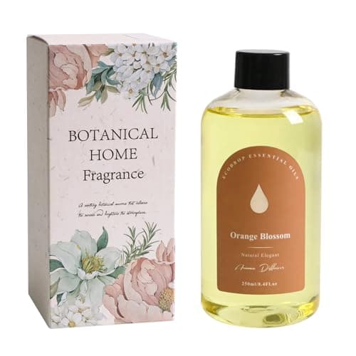 Image of Ecodrop Orange Blossom (Neroli) Reed Diffuser Refill - 250ml | Long-Lasting Refill Oil for Home Fragrance | Natural Essential Oil Blend | Fresh & Invigorating Room Scent | Reeds Not Included