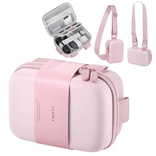 Image of TAAOKA Digital Camera Case, Protective & Lightweight Camera Case with 2 Carrying Ways, Waterproof & Shockproof Small Camera Bag (Pink)