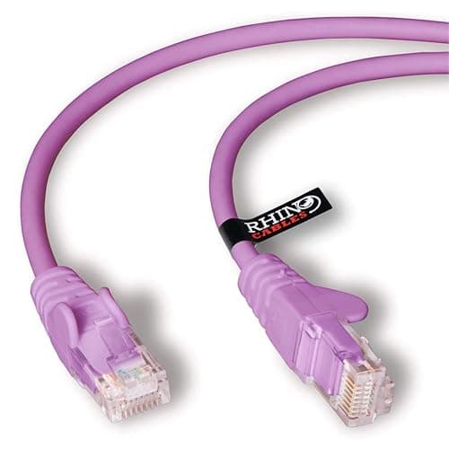 Image of rhinocables CAT 6 High-Speed Gigabit Ethernet Cable - Patch Network Lead for LAN| Snagless UTP With LSZH Jacket | RJ45 Connector - Internet, Router, Modem, Smart TV, PC & More (10m, Violet, Pack of 1)