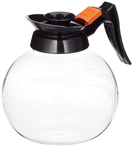 Image of Stalwart D821 Coffee Jug Glass Mug Cup Creamer Pitcher Decanter, Transparent, Black, 1.8Ltr