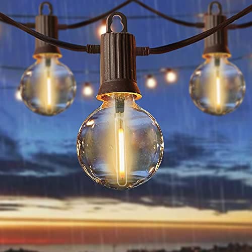 Image of ZOTOYI LED Outdoor String Lights Mains Powered, 50Ft Waterproof IP65 Garden String Lights, Shatterproof Festoon Lights for Outside Bistro Backyard Party Cafe