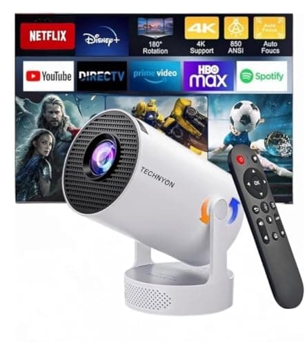 Image of Technyon HY300 ultra 2026 | 1080P Full HD WiFi Projector with Android 11.0 – 12000 Lumens Portable Home Theater & Outdoor Movie Projector | Screen Mirroring for iOS/Android | Gaming & HDMI Compatible
