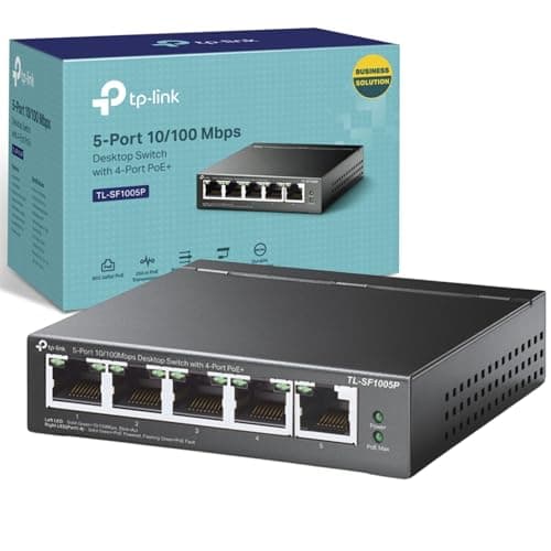 Image of TP-Link TL-SF1005P 5 Port Fast Ethernet PoE Switch, 4 PoE+ Ports at 67W, Desktop Network Swtich, Plug & Play, Sturdy Metal with Shielded Ports, Fanless, Extend and Priority Mode