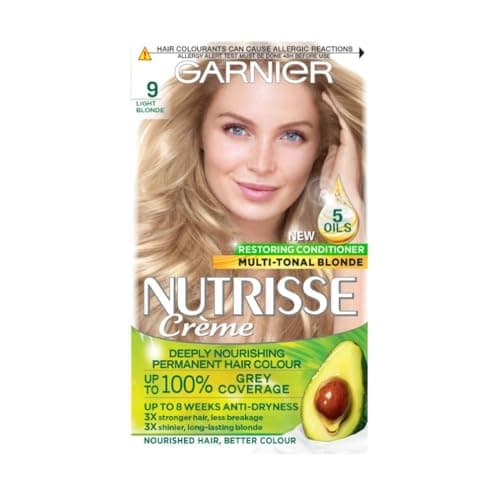 Image of Garnier Nutrisse Creme Permanent Hair Dye, No. 9 Light Blonde