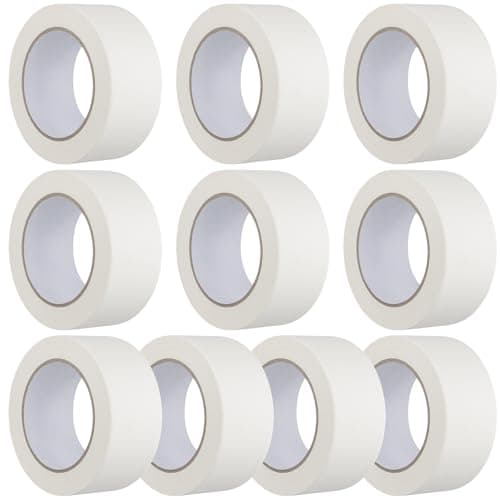 Image of JIAYUET 10 Rolls White Painters Masking Tape,50mm x 50m Wide Masking Tape for Painting and Decorating