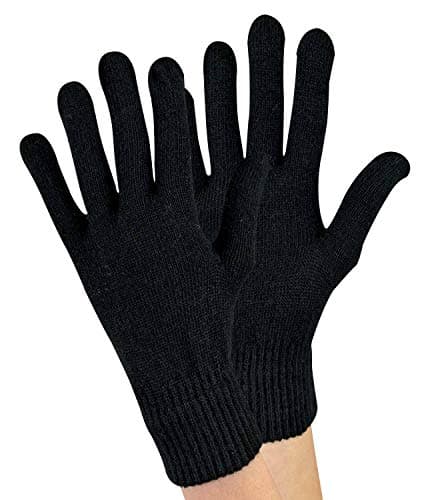 Image of Sock Snob - Ladies/Womens Knitted Winter Warm Magic Thermal Wool Gloves for Cold Weather (Black, One Size)