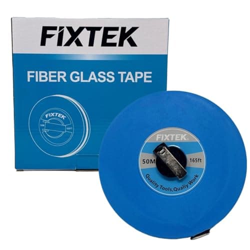 Image of FIXTEK 50m Fiberglass Measuring Tape Durable 12.5mm Wide Long Tape Measure, Gauge Ruler for Surveyors, Engineers, Construction & DIY Projects