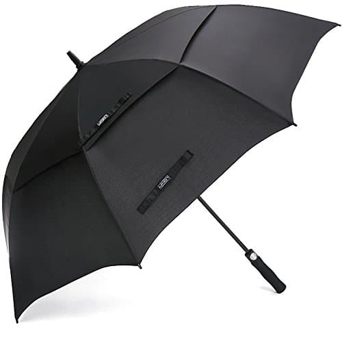 Image of G4Free 47/54/58/62/68 Inch Automatic Open Golf Umbrella Extra Large Oversize Double Canopy Vented Windproof Waterproof Stick Umbrellas (Black, 47 inch)