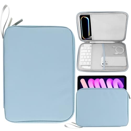Image of PAPOEEA 9-11 Inch Tablet Sleeve Case, Fits New iPad Air/Pro 11 inch 2024, iPad Air 5/4th 10.9, iPad 10th Gen 10.9, iPad 9/8/7th 10.2,All 9-11 Inch Tablet, Galaxy Tab S8/S9 11, Blue