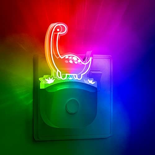 Image of LOHAS-LED Dinosaur Night Light Plug in, Dinosaur Nightlight for Kids, Dusk to Dawn Light Sensor, 3 Lighting Mode Multi-Color Changing Night Lamp, Gift for Children Nursery, Bedroom Décor,1 Pack