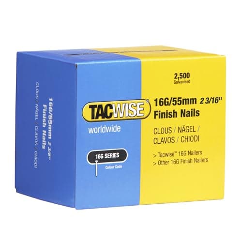 Image of Tacwise 0299 Type 16G / 55 mm Galvanised Finish Nails, Pack of 2500