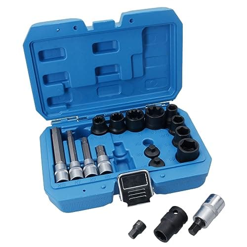 Image of AB Tools 17pc Brake Caliper Socket and Bit Master Set Hex Pentagon Brake Pad Removal