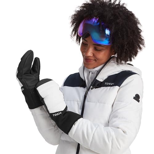 Image of TOG24 Escapade Ski Mittens. Skiing Mittens With Non-Slip Palm Fabric & Super Comfy Elasticated Internal Wrist Strap, Brushed Lining & Side Buckles. The Ultimate Unisex Ski Mitten.