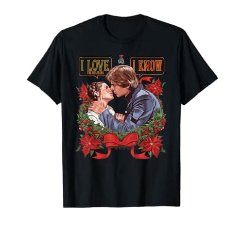 Image of Star Wars Christmas Han Solo Leia I Love The Holidays I Know T-Shirt