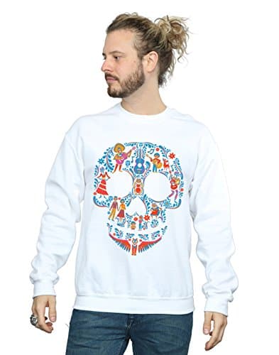Image of Disney Men's Coco Skull Pattern Sweatshirt Medium White