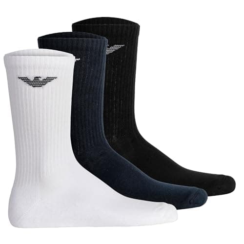 Image of Emporio Armani Man's Casual Cotton 3-Pack Short Socks, Multicolor, One Size