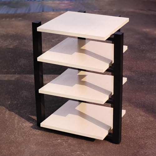 Image of ASerZenith Gaming Shelf Floor-Standing Audio Rack Stereo Cabinet Video Media Stand Audio Rack Speaker Display Stand Corner Audio Tower For Gaming Meeting Livingroom Recording Room,White-70x55x90cm