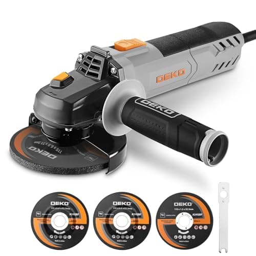 Image of Angle Grinder Power Tool: DEKOPRO 115mm 900W Corded Electric Angle Grinder with 2 Grinding Discs 1 Cutting disc - for Cutting,Polishing and Grinding Short Handle