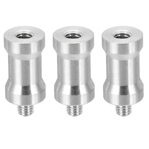 Image of PATIKIL Camera Spigot Screws Converter 1/4" Female to M6 Male, 3 Pack Tripod Screw Adapter Spigot Stud for Light Stand Hot Shoe Cold Shoe Adapter Ball Head Flash, Silver