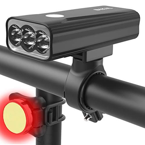 Image of BIKIL Bike Lights Set Front and Back, USB C Rechargeable 6400 mAh Super Bright 2400 Lumen Bicycle light,Easy to Install Bike Headlight and Taillight Combinations,Road and Mountain Cycling Light