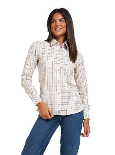 Image of JACK PYKE Ladies Countryman Shirt Large Check Brown Size 10