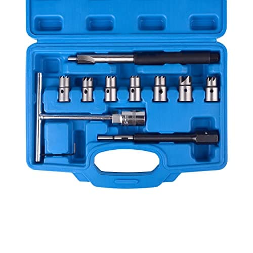 Image of DAYUAN 10pc Diesel Injector Seat Cutter Set Compatible with Delphi Bosch BMW MERC CRD PSA Ford Fiat