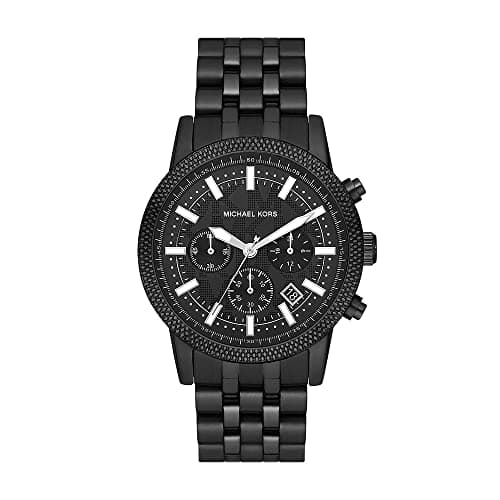Image of Michael Kors Gents 38.00mm Quartz Multifunction Watch with Black Analogue dial and Black Metal Bracelet Strap MK9089