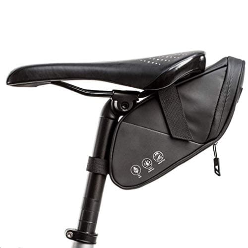 Image of HOMPER Bicycle Saddle Bag, Water-Resistant Reflective Bike Seat Packs Cycling Accessories Bag for MTB Road and Folding Bike, Black, 1.5L