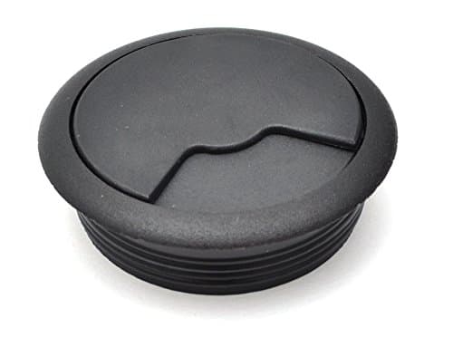 Image of 60mm Black PC Computer Desk Plastic Grommet Table Cable Tidy Wire Hole Cover … (1 x)
