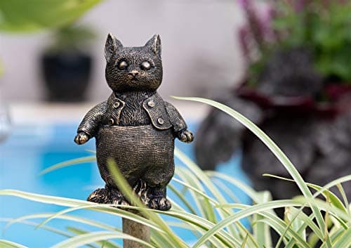 Image of Cane Companions Beatrix Potter Tom Kitten Stake Topper - Handmade Flower Pot Garden Ornament - Outdoor Figurine
